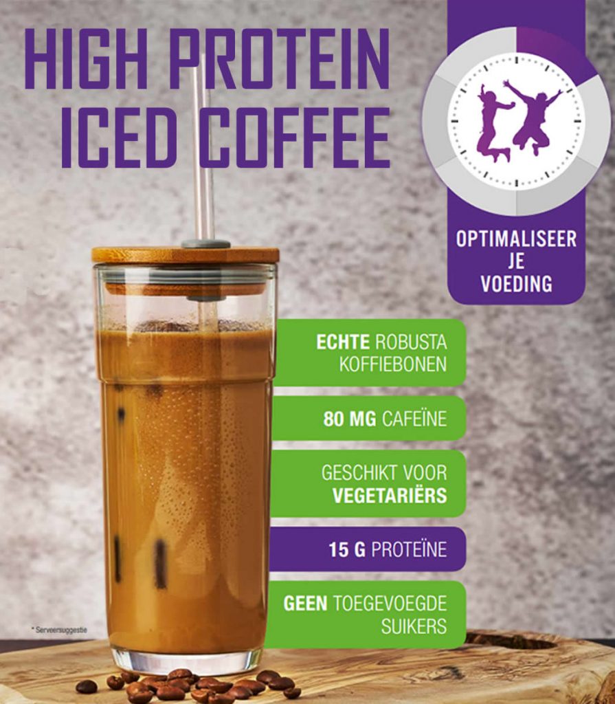 Nieuw! Iced Coffee: heerlijke eiwitrijke ijskoffie latte zonder suiker